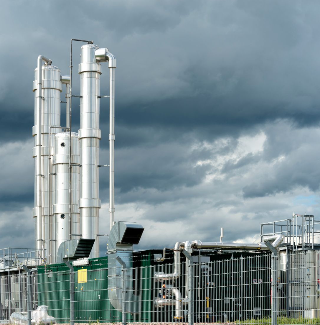 Foto parcial de pequeña planta de gases renovables.